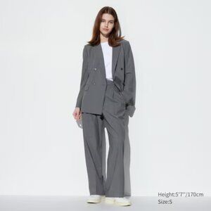 Uniqlo Wide-Fit Pleated Pants || Size: M || Color: Grey